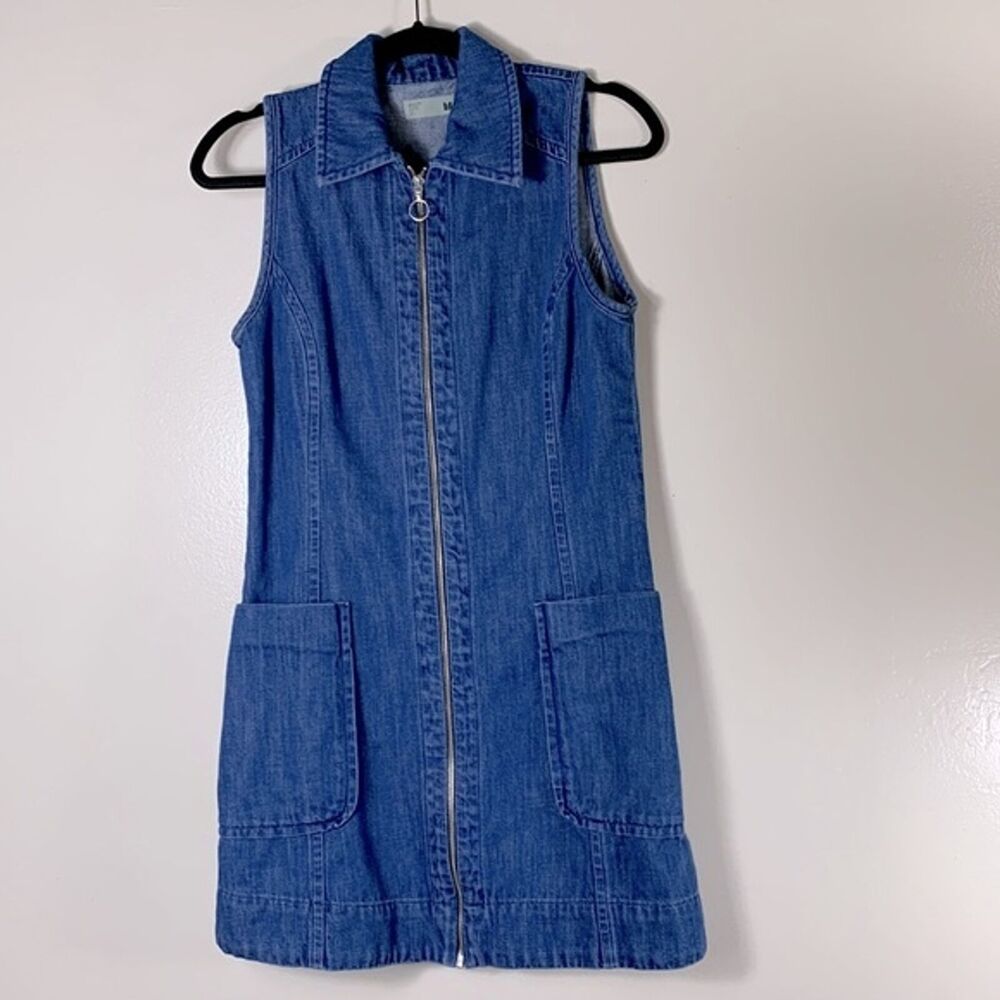 Topshop Moto Women's Blue Denim Mini Dress Size 6